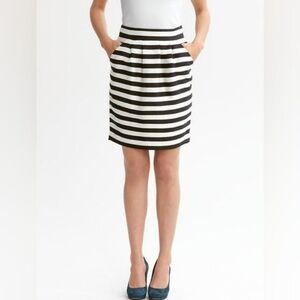 Banana Republic Tulip Pleat Fitted Waist Striped Skirt